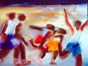 Peinture intitulée "vive le sport" par Marjyne, Œuvre d'art originale, Huile