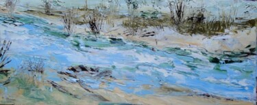 Peinture intitulée "sur l'autre rive de…" par Marjyne, Œuvre d'art originale, Huile