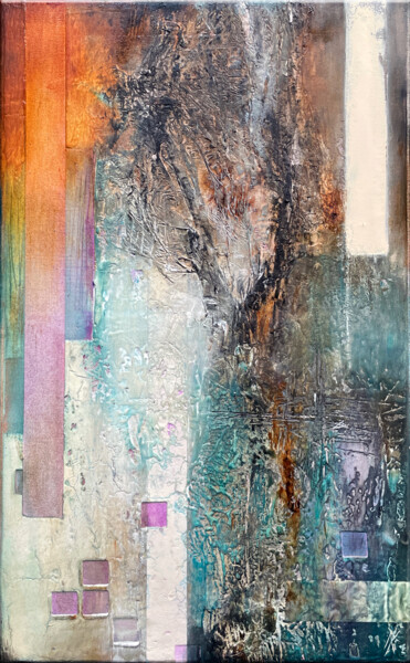Картина под названием "Abstract #8850" - Mark De Kievit, Подлинное произведение искусства, Акрил Установлен на Деревянная ра…