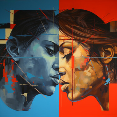 Arte digital titulada "cara a cara" por Mark Eting, Obra de arte original, Imagen generada por IA
