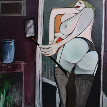Картина под названием "Does my bum look bi…" - Mark Harris, Подлинное произведение искусства, Акрил Установлен на Деревянная…
