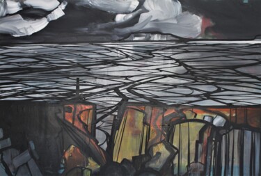 Pittura intitolato "Portland Storms" da Mark Harris, Opera d'arte originale, Acrilico