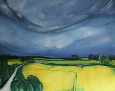 Painting titled "Stormy Skies" by Mark Harris, Original Artwork, Acrylic