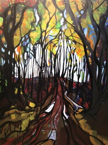 Pintura intitulada "The Forest" por Mark Harris, Obras de arte originais, Acrílico