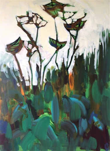 Painting titled "Cow Parsley" by Mark Harris, Original Artwork, Acrylic