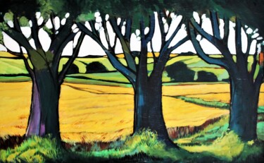 Pittura intitolato "Three Tree" da Mark Harris, Opera d'arte originale, Acrilico Montato su Telaio per barella in legno