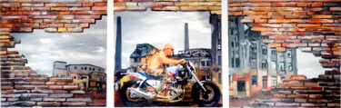 绘画 标题为“Harley Davidson Tim…” 由Mark Herzog, 原创艺术品, 油