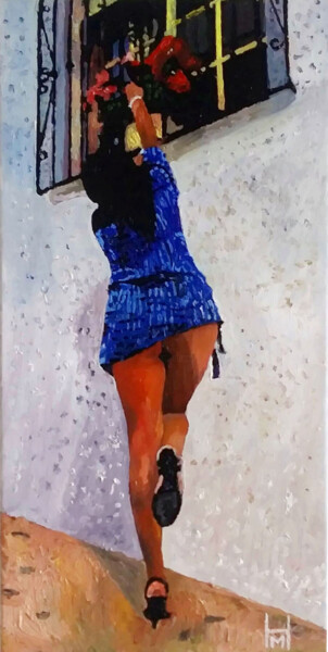 Pintura titulada "The Forgetful Flowe…" por Mark Herzog, Obra de arte original, Oleo Montado en Bastidor de camilla de madera