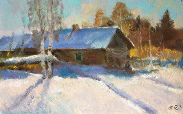 Painting titled "Village. 1988" by Mark Kremer, Original Artwork, Oil