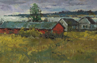 Peinture intitulée "The village of Kras…" par Mark Kremer, Œuvre d'art originale, Huile