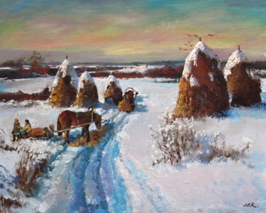 Картина под названием "Winter, hey collect…" - Mark Kremer, Подлинное произведение искусства, Масло