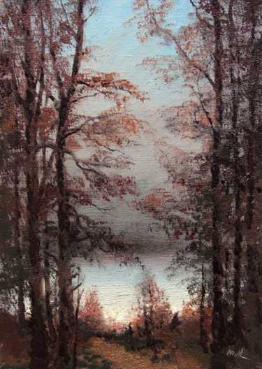 Painting titled "Fog on the like" by Mark Kremer, Original Artwork, Oil
