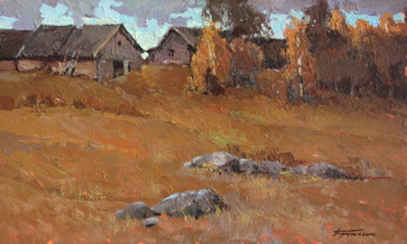 Peinture intitulée "Autumn time. 1978" par Mark Kremer, Œuvre d'art originale, Huile