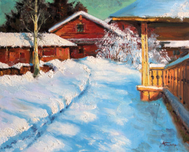 Pintura titulada "Rural motive. Russi…" por Mark Kremer, Obra de arte original, Oleo