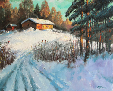Painting titled "Frosty Day" by Mark Kremer, Original Artwork, Oil