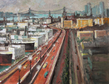 Painting titled "New York. Manhattan…" by Mark Kremer, Original Artwork, Oil