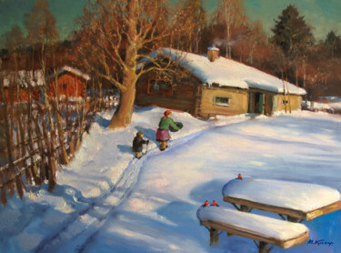 Peinture intitulée "Russian Winter. Bat…" par Mark Kremer, Œuvre d'art originale