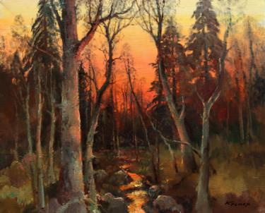 "Evening forest. Str…" başlıklı Tablo Mark Kremer tarafından, Orijinal sanat, Petrol