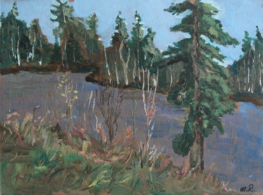 Malerei mit dem Titel "On river bank Ihala…" von Mark Kremer, Original-Kunstwerk, Öl