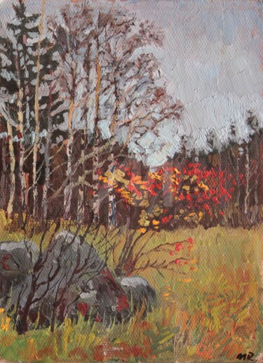 Malerei mit dem Titel "Autumn colors. 1970" von Mark Kremer, Original-Kunstwerk, Öl