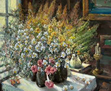 Peinture intitulée "Bouquet of wild flo…" par Mark Kremer, Œuvre d'art originale, Huile