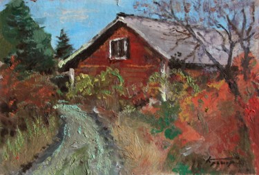 Painting titled "Krasnoe Village - a…" by Mark Kremer, Original Artwork, Oil