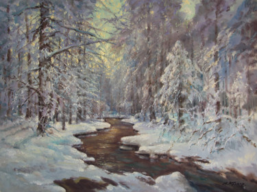 Pittura intitolato "After a snowstorm.…" da Mark Kremer, Opera d'arte originale, Olio