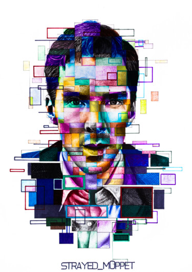 Desenho intitulada "Benedict Cumberbatch" por Mark Kucherov, Obras de arte originais, Conté