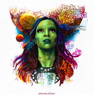 Рисунок под названием "Gamora" - Mark Kucherov, Подлинное произведение искусства, Цветные карандаши