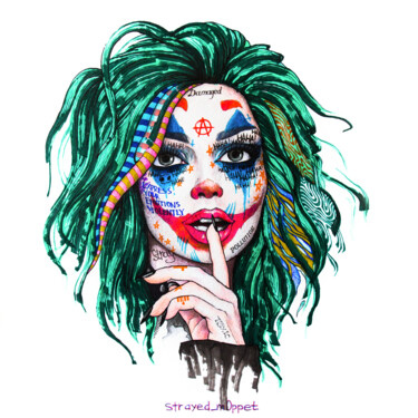 Disegno intitolato "What if Joker was a…" da Mark Kucherov, Opera d'arte originale, Matite colorate