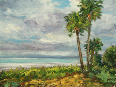 Painting titled "A Deserted Beach" by Mark Mortensen, Original Artwork