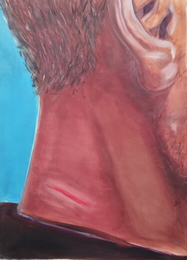 Картина под названием "Папина царапина" - Марк Новиков, Подлинное произведение искусства, Масло
