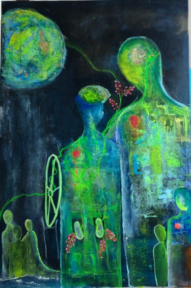 Peinture intitulée "Сказка о зеленом ко…" par Mark Rafaevich, Œuvre d'art originale, Acrylique Monté sur Châssis en bois