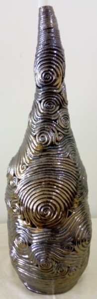 Sculpture titled "Golden Energy" by Mark Raymond Majchrzak, Original Artwork, Ceramics
