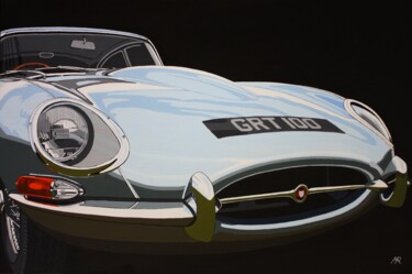 Painting titled "Jaguar E Type" by Mark Roberts, Original Artwork, Acrylic