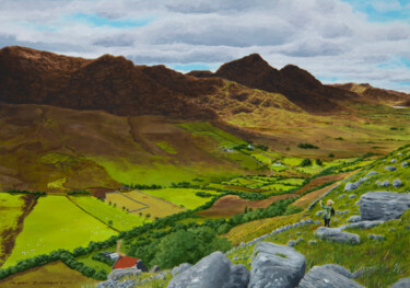 Картина под названием "Bridia Valley, Coun…" - Mark Zanker, Подлинное произведение искусства, Акрил