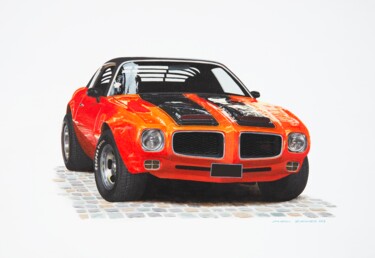 Ζωγραφική με τίτλο "Pontiac GTO" από Mark Zanker, Αυθεντικά έργα τέχνης, Ακρυλικό