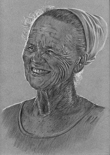 Drawing titled "sorriso" by Markantonio, Original Artwork, Conté