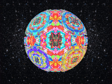 Grafika cyfrowa / sztuka generowana cyfrowo zatytułowany „8-the-planet-mandal…” autorstwa Michael Schwahn, Oryginalna praca