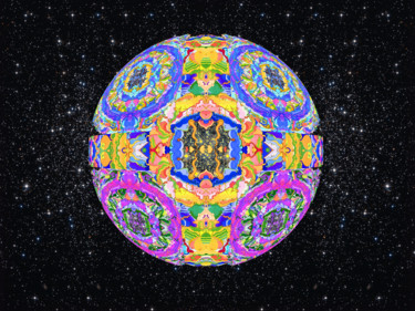 Arte digitale intitolato "9-the-planet-mandal…" da Michael Schwahn, Opera d'arte originale