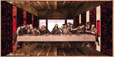 Digitale Kunst mit dem Titel "1-last-supper-engra…" von Michael Schwahn, Original-Kunstwerk, Digitale Malerei