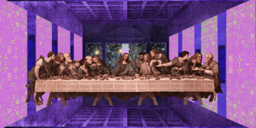 Digital Arts titled "3-last-supper-engra…" by Michael Schwahn, Original Artwork, Digital Painting