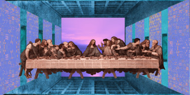 Digitale Kunst mit dem Titel "8-last-supper-engra…" von Michael Schwahn, Original-Kunstwerk, Digitale Malerei