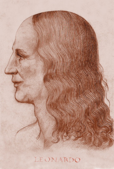 「2-leonardo-face-rec…」というタイトルの描画 Michael Schwahnによって, オリジナルのアートワーク, デジタル