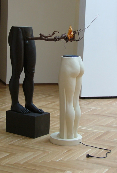 Sculpture titled "Gender Stereotype" by Marketa Koreckova, Original Artwork, Wood
