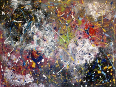 Peinture intitulée "pioggia-colorata.jpg" par Marco Sergio Fassiotti, Œuvre d'art originale, Émail