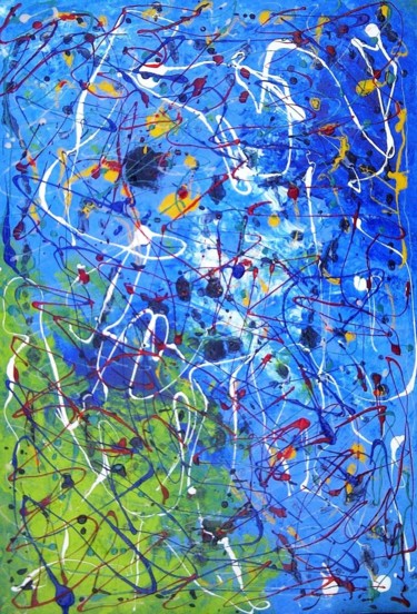 Painting titled "Meteoriti" by Marco Sergio Fassiotti, Original Artwork, Enamel