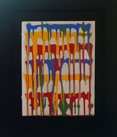 Peinture intitulée "Stalactiti 1" par Marco Sergio Fassiotti, Œuvre d'art originale, Émail Monté sur Panneau de bois