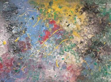 Painting titled "Stelle filanti 2" by Marco Sergio Fassiotti, Original Artwork, Enamel