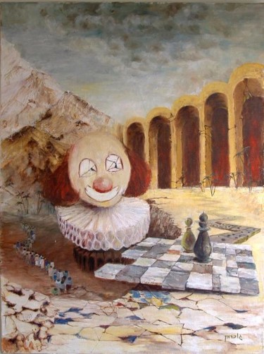 Painting titled "Clown" by Mark Guberman, Original Artwork, Oil